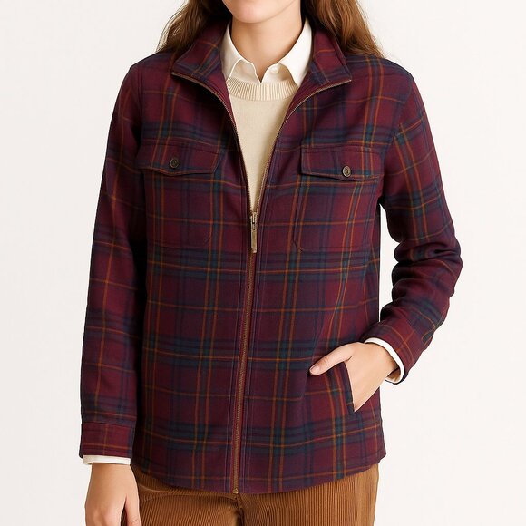 Lauren Ralph Lauren Jackets & Blazers - Lauren Ralph Lauren Plaid Wool Zip Jacket – Classic Tailored Petite Medium